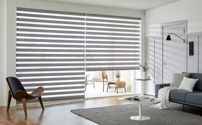 Modern Wood Look Light Filtering Zebra combi shades -Woodlook - Image 2