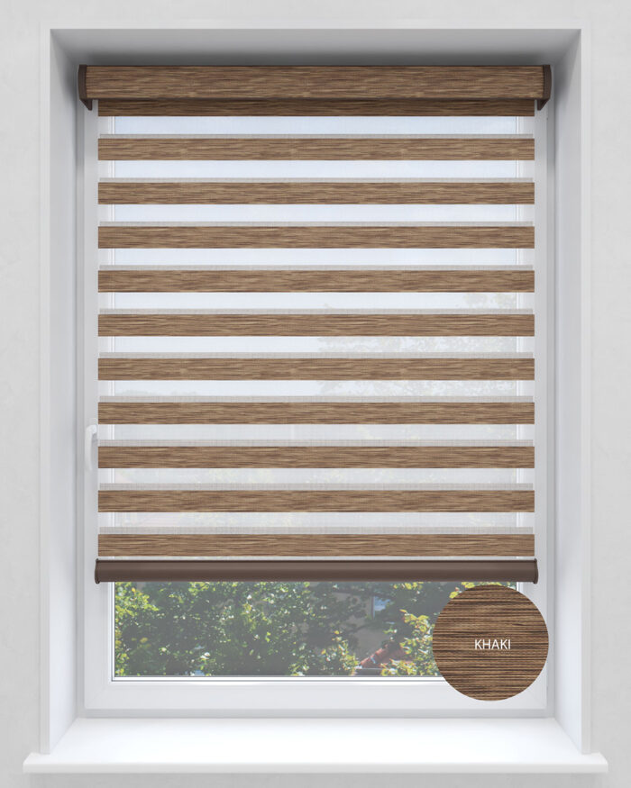 Modern Wood Look Light Filtering Zebra combi shades -Woodlook - Image 13